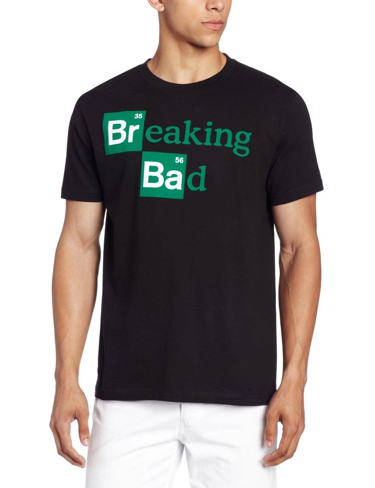BREAKING BAD LOGO Heisenberg 100% Bomull T-shirt Herr T-shirts Topp Herr NY Licensierad & Officiell cm black