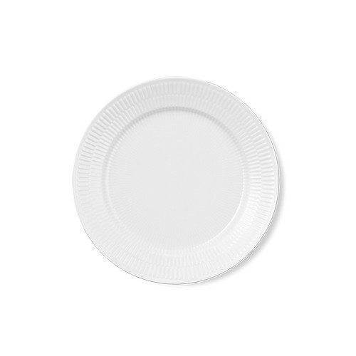 Hvid Riflet tallerken 19 cm