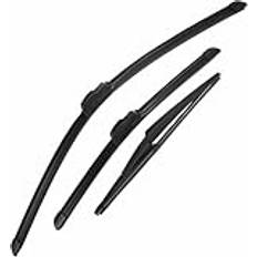 JUWENFF 26" 17" 12" främre och bakre vindrutetorkarbladssats för Nissan Pathfinder R52 2013-2018 med J/U-krok - 3-pack svart