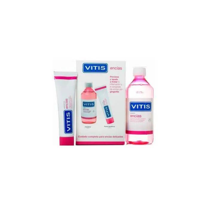 Vitis Pack Tandköttspasta 100ml + Munskölj 500ml white