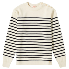 Uldtrøje | Molene Striped Fisherman Jumper | Unisex - 395 Nature/Navire / XL