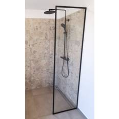 Balneo Indrammet brusevæg - klart glas - 8 størrelser / 5 profilfarver 70 cm Børstet stål