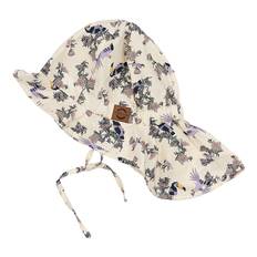 Mikk-Line Sommerhat - Long Neck - UV50+ - White Swan m. Blomster - Mikk-Line - 2-4 år (92-104) - Solhat