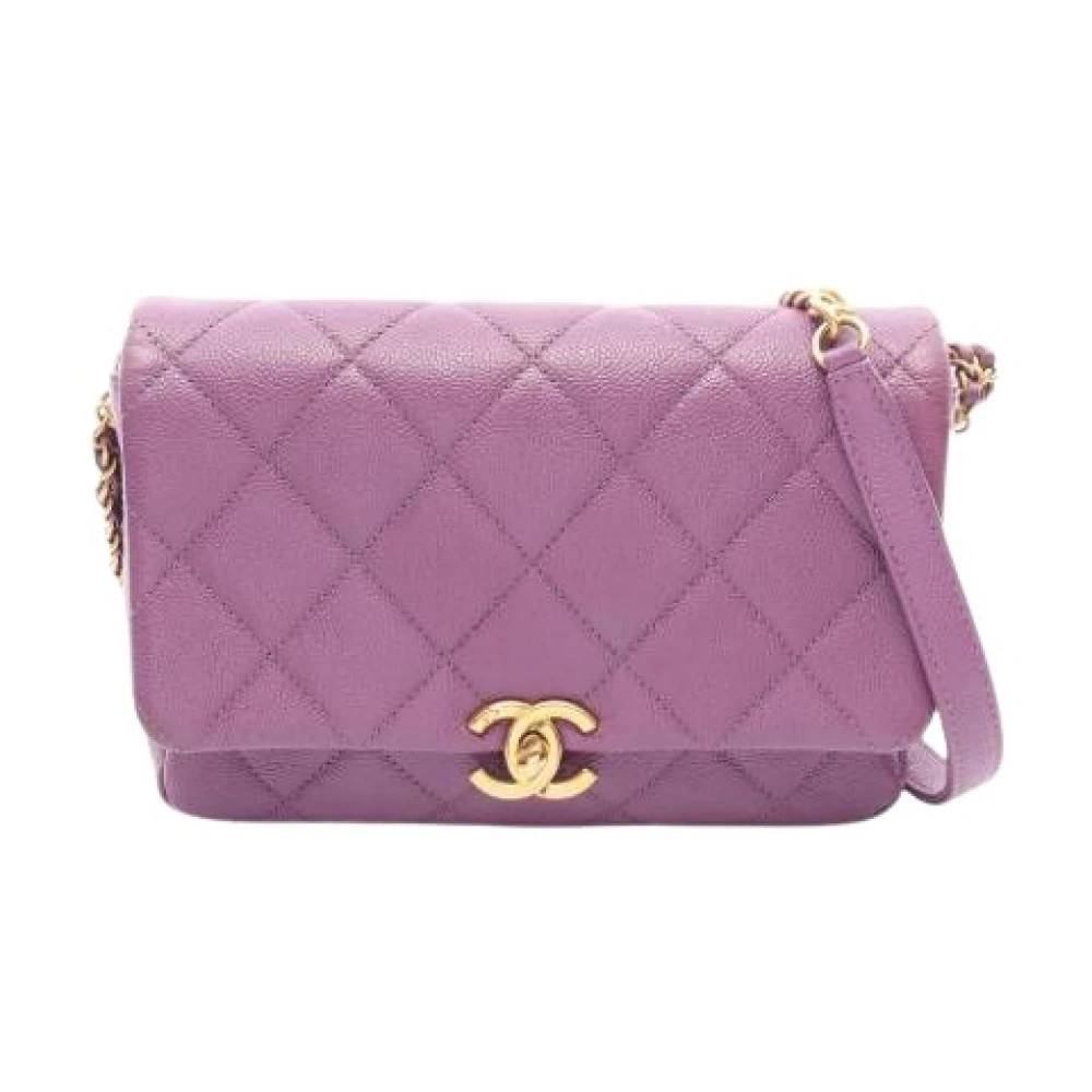 Chanel Vintage Pre-owned Vintage Skuldertaske - Vintage - Dame - Lilla - ONE SIZE - Uld