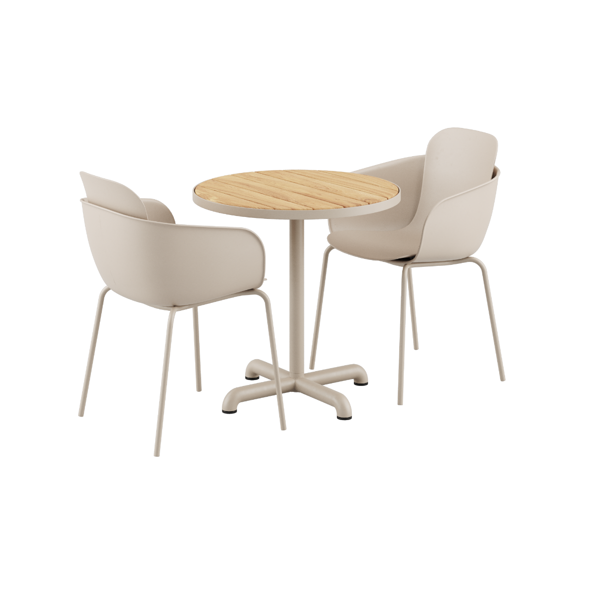 SACKit Kirra Cafe Table Taupe & 2 Patio Chair No. One