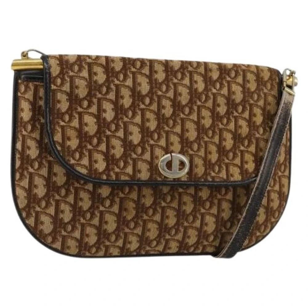 Dior Vintage Pre-owned Vintage Trotter Skuldertaske - Vintage - Dame - Brun - ONE SIZE - Uld