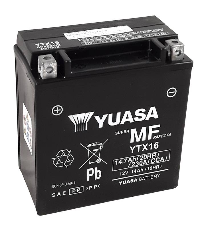 YUASA YUASA underhållsfri YUASA batterifabrik -YTX16 FA Underhållsfritt batteri