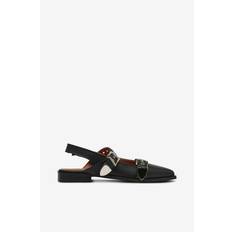 Bianco - Slingback Biavictoria Buckle Smooth Leather - Sort