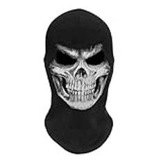 Halloween-Mask Helhuvudskallemask, Realistisk Läskig Mask med Rörlig Käke, 3D Halloween-skallemask för Vuxna Latexmasker, Läskiga Skelettmasker för Halloweenfest Carnival Cosplay