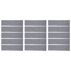 15 Pcs Stair Treads Cuttable Polyester Non Slip Soft Self Adhesive Stair Stripe Floor Mat grå