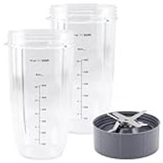 VMXGTF 2-pack 32 oz kolossal kopp och extraktionsblad Kompatibel med for NutriBullet 600W 900W blandare NB-101B NB-101S NB-201 Blenderskärblad