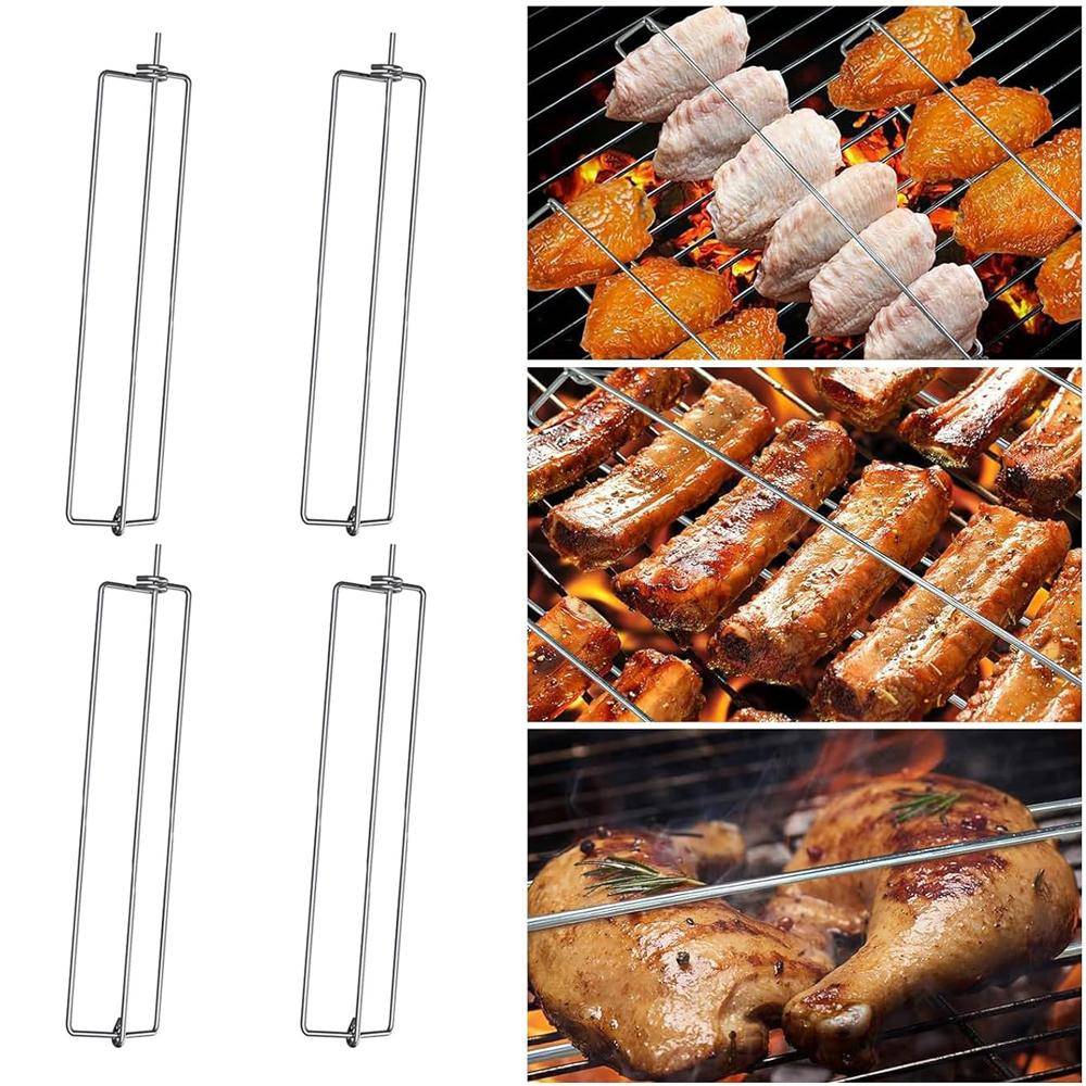 4pcs Chicken Wing Rails for Grill for Outdoor Picnic Camping Barbecue