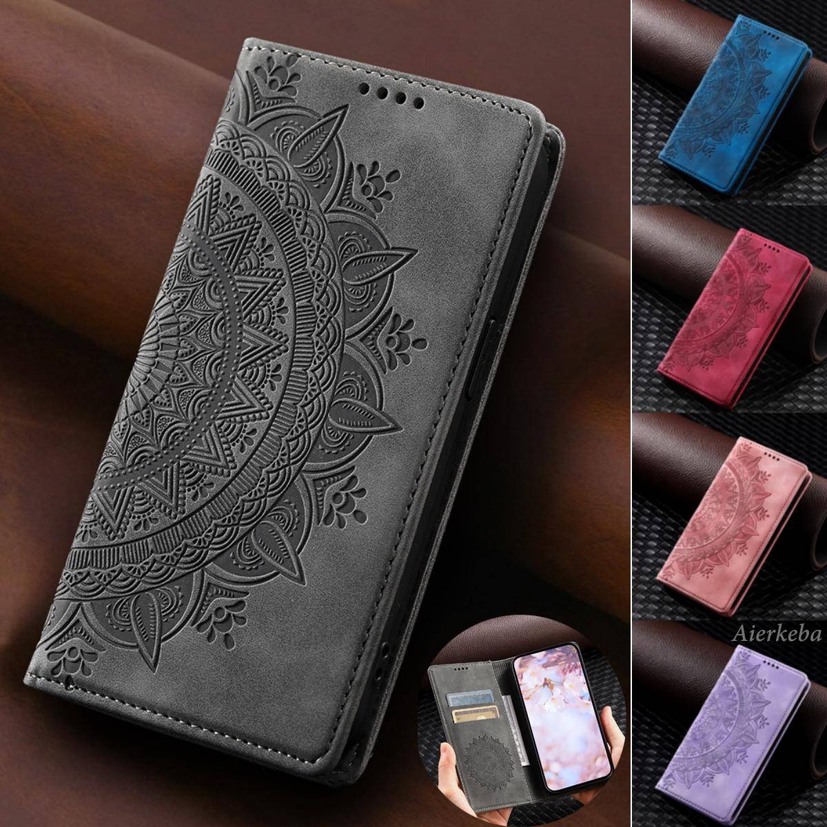 Magnetiskt Fodral i Läder med Flik för Samsung Galaxy A17 A37 A57 A07 A16 A26 A36 A56 A05S A06 A15 A35 A55 A25 A14 A34 A54 Plånboksfodral