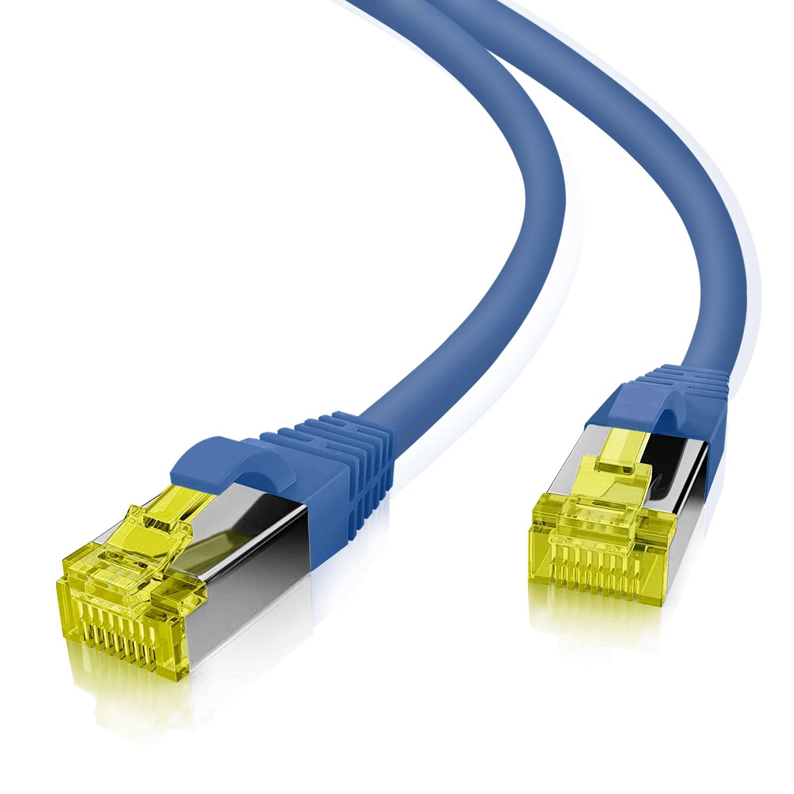 helos patchkabel Cat 6a S/FTP RJ45 blå 1m AWG26/7 LSZH GHMT