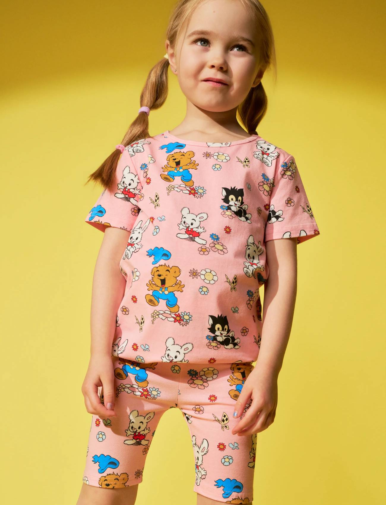 Bamse Bamse Och Blommor Shorts - Pink - 110