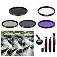 SK57 55 mm kamerapaket UV-filter FLD-filter ND2 ND4 ND8 neutral densitetsborste för Nikon D3400 D3500 D5600 D7500 med Nikon AF-P DX NIKKKOR 18-55 mm objektiv