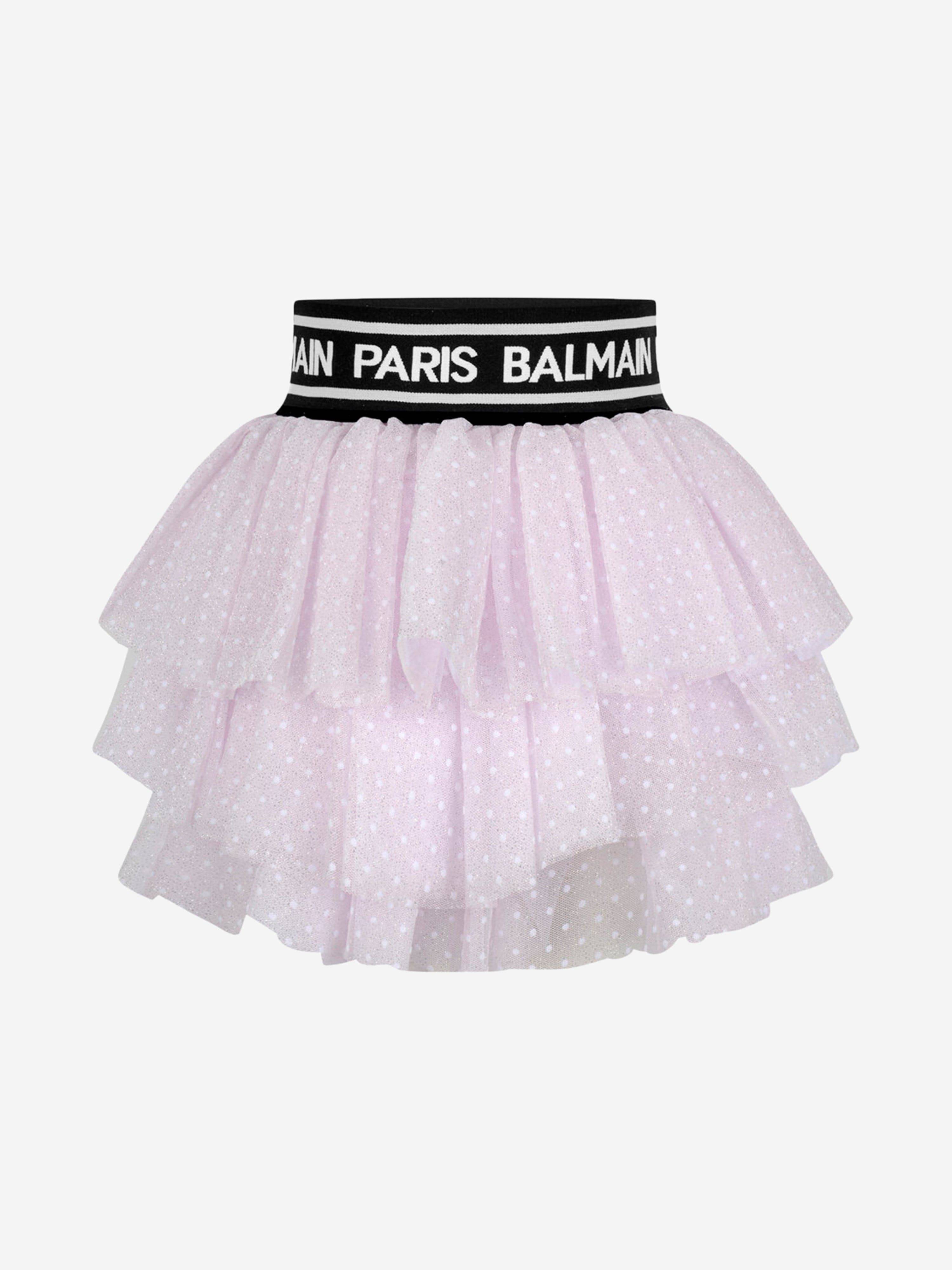 Balmain Balmain Girls Spotted Tulle Skirt - Pink / 14 Yrs (14 Yrs)