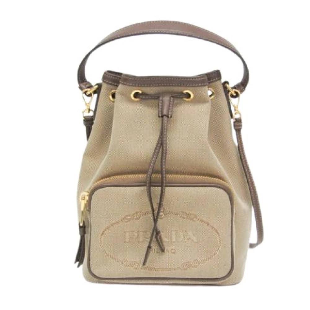 Prada Vintage - Pre-owned Logo jacquard drawstring bag Vintage - Dam - ONE Size - Läder