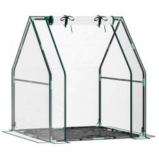 Outsunny small greenhouse with clear waterproof PE fabric Base