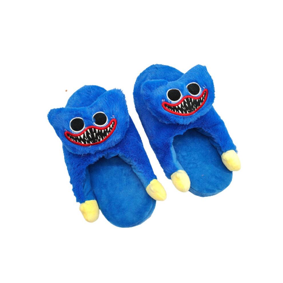 (Blue,Aldult)Poppy Playtime Huggy Wuggy Stuffed Plush Doll Slippers Adult Children Pink Blue