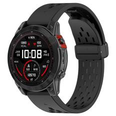 Silikonearmbånd til Garmin Fenix 5 / 6 / 7 / 8 22mm - Svart