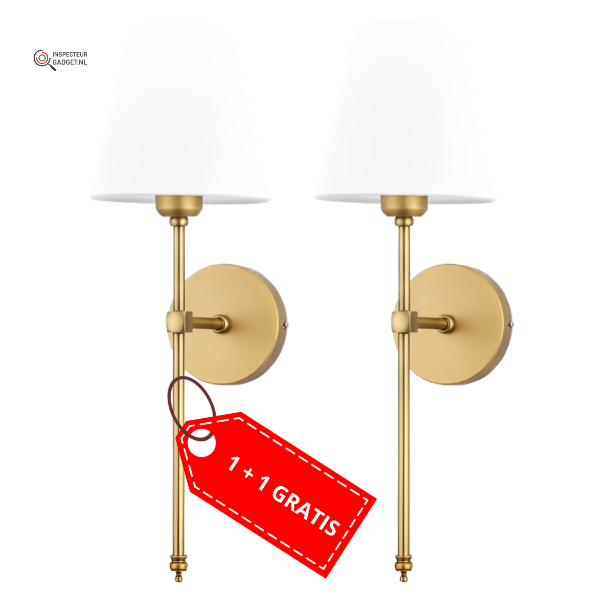 NovaGlow™ - Lyxig Trådlös Vägglampa - 1 + 1 Gratis / Guld/Guld