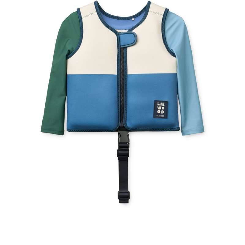 Liewood Dov Badeväst med Ärmar - Riverside Multi Mix 15-19 kg
