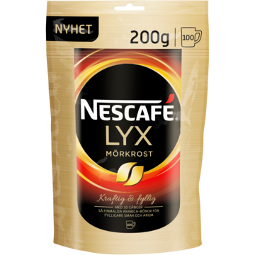 Snabbkaffe Nescafé Lyx Mörkrost 200g refill