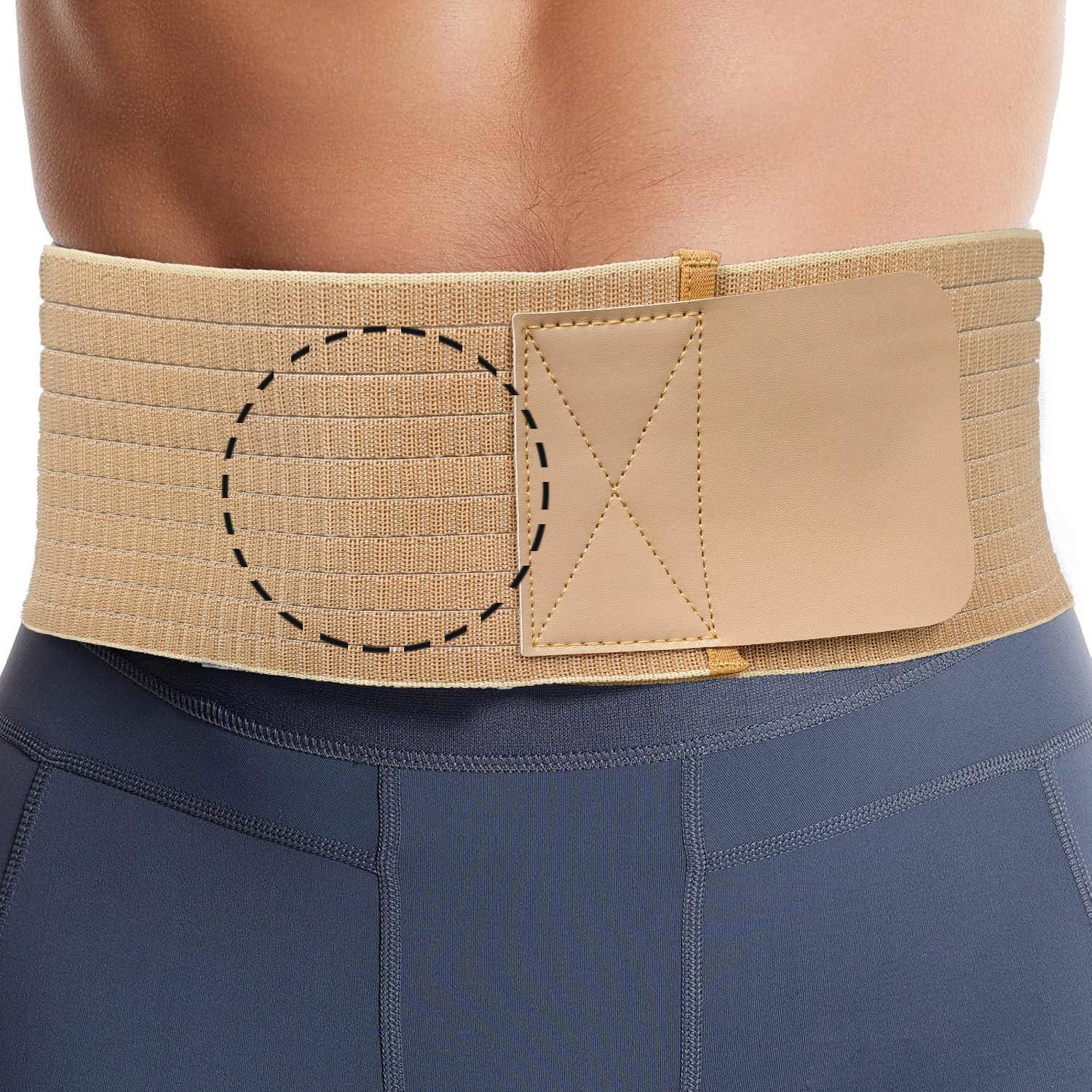 Umbilical Hernia Belt For Men Women Abdominal Support Brace With Pain Relief Pad Comfortable Hernia Binder M mörk khaki färg