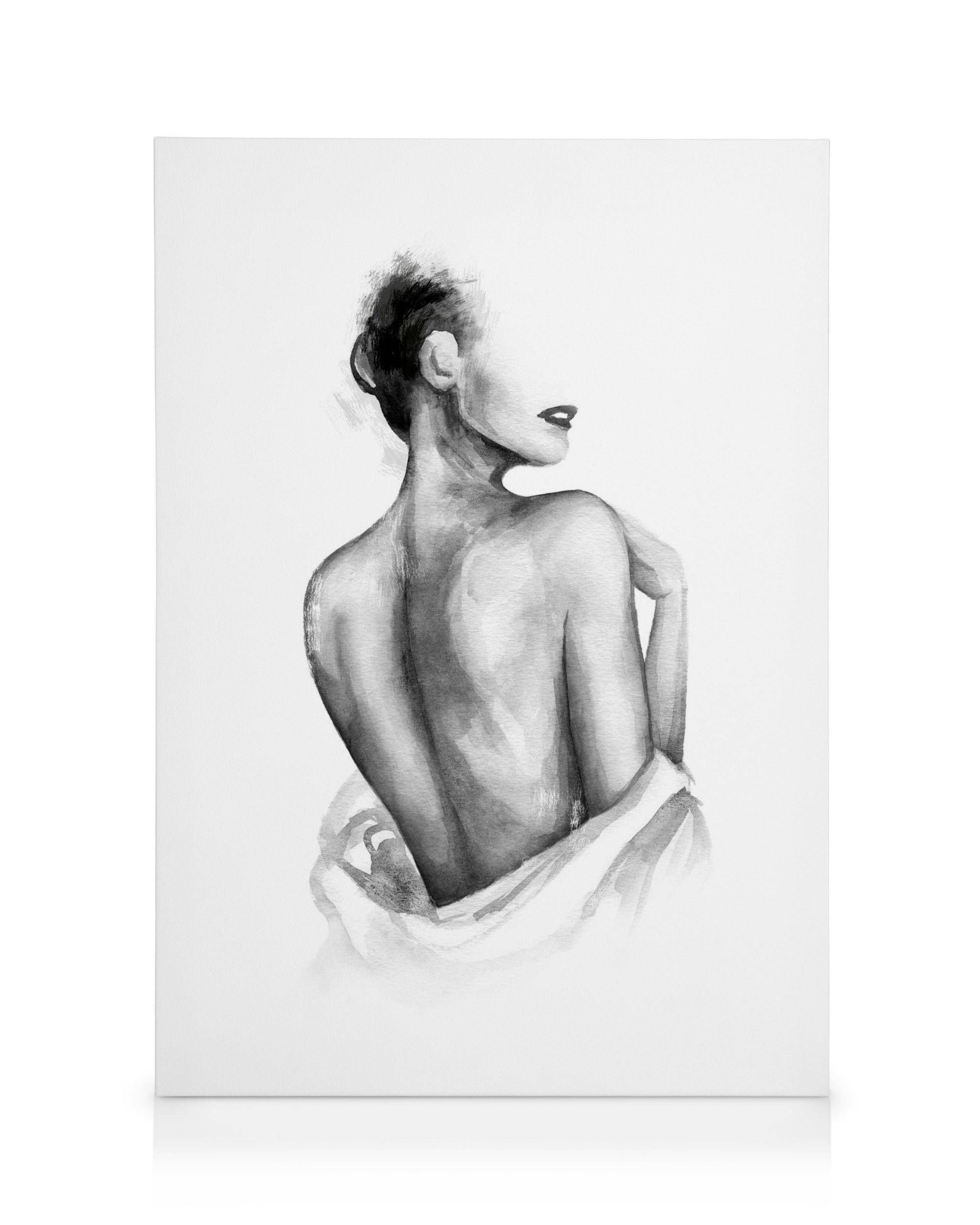 Canvastavlor Almost Nude Watercolor Canvastavla (50x70 cm)