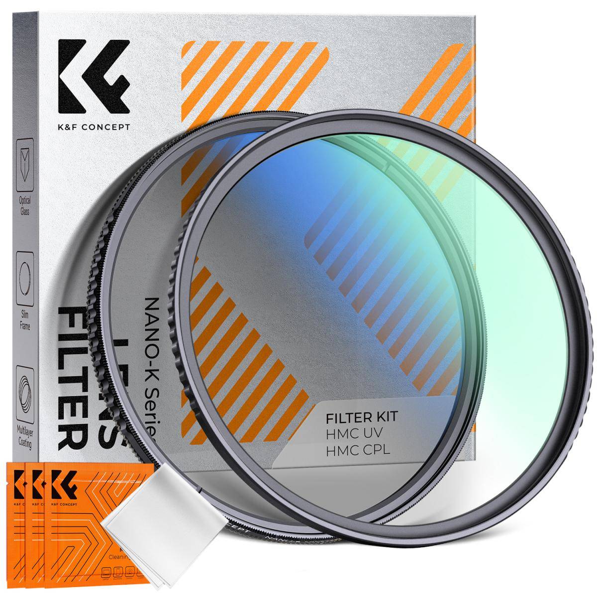 KENTFAITH 52mm Filter Kit MCUV + CPL Circular Polarizer Filter & MCUV Protection Filter HD Ultra-thin with 18 Multi Layer Coatings Nano-Klear Series