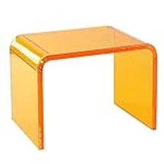 Generic Klart akrylbord, U-format sidobord med rundade kanter, snyggt modernt soffbord små utrymmen sovrum eller vardagsrumsmöbler (42,5 x 28 x 40 cm (17 x 11 x 16 orange)