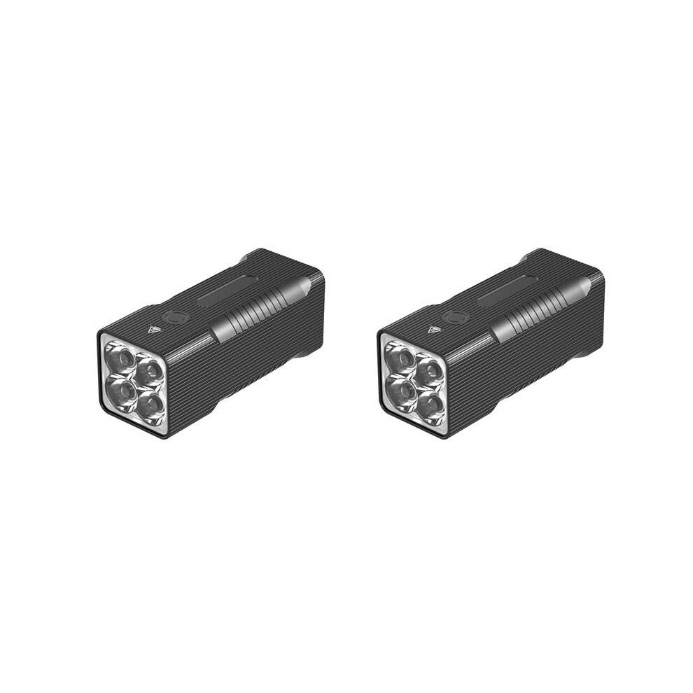 2X 10400mAh Cykellampa Fram, USB-Laddningsbar Cykelstrålkastare BT60 LED Superstark Ficklampa Fram, Bak, Bak