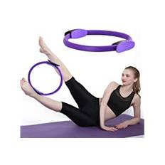 PROVO Pilates ring, pilates-cirkel, motståndsring, loop, med 3 yoga-spännband, yoga-ring med dubbla handtag, pilates för effektiv styrka och motståndsträning för fettförbränning, kärnträning