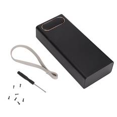 L16 16x18650 DIY Power Bank 2 USB Output 22.5W Fast Charging Battery Box Case with LCD Display and svart