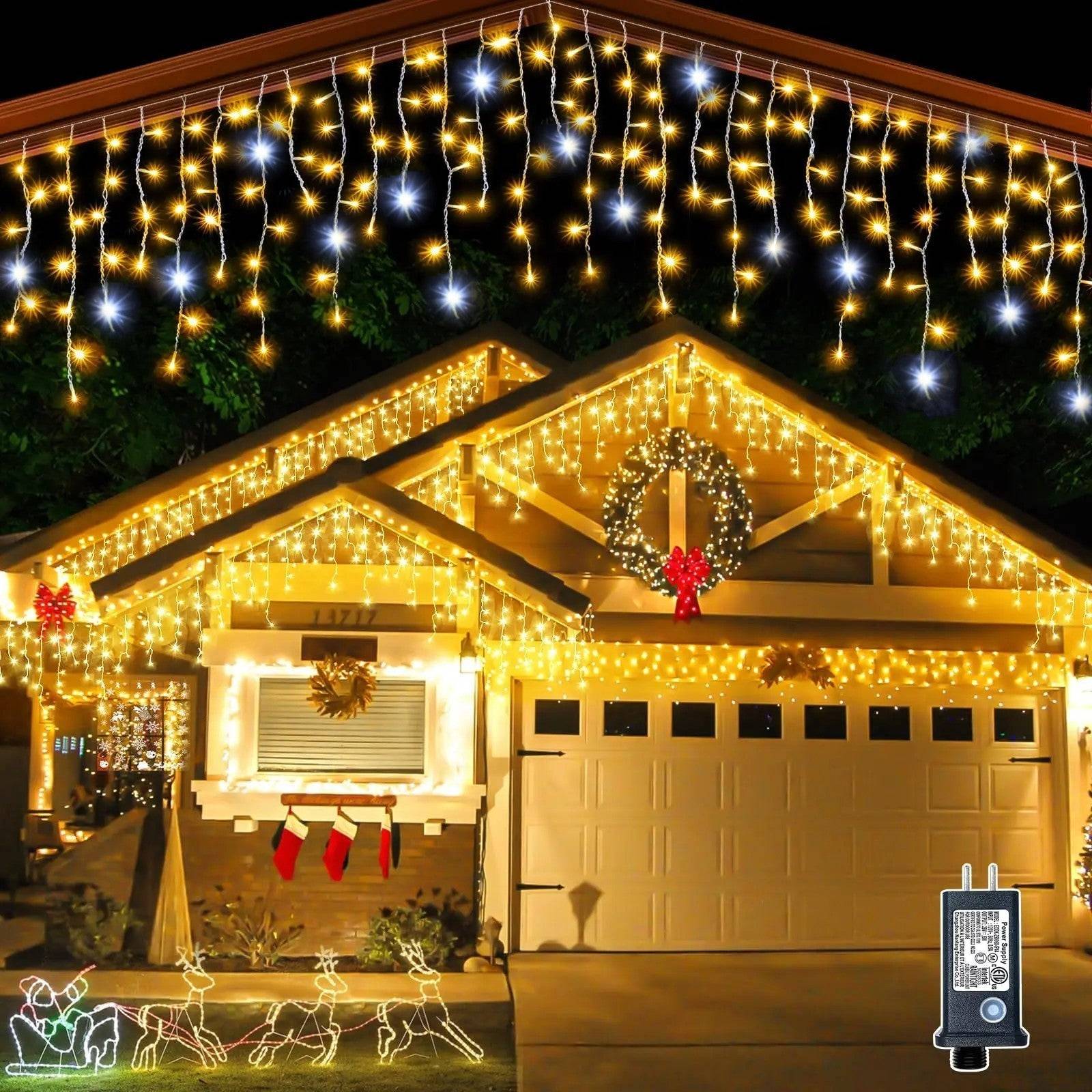 EnchantedGlow – Magiska LED Ljusgardiner för Högtider - Varm vit / 4M(B) X 0.6M(H)