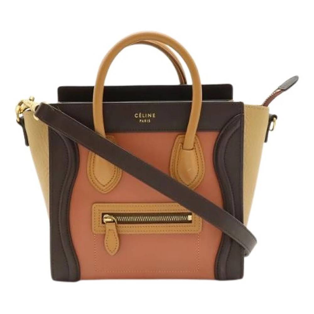 Celine Vintage Pre-owned Luggage Nano Shopper Læder Håndtaske - Vintage - Dame - Brun - ONE SIZE - Læder