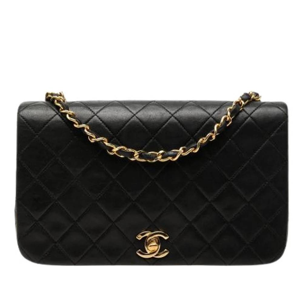 Chanel Vintage Pre-owned Quilted Lambskin Crossbody - Vintage - Dame - Sort - ONE SIZE - Uld