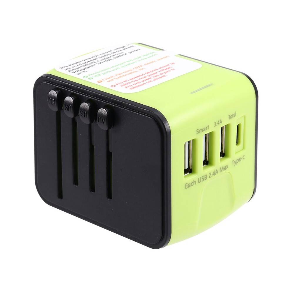 International Travel Adapter AC Sockets,Universal Power Adapter Worldwide 3USB+TypeC High Perfect for 200+ Countries