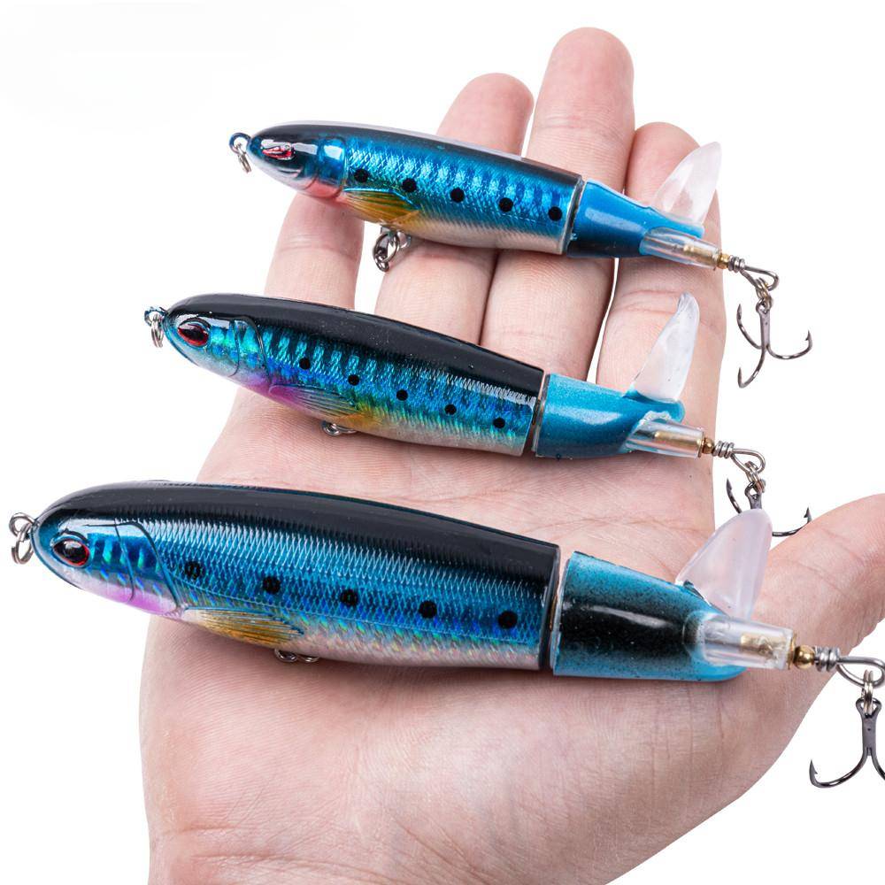 Whopper Popper Lure Penna Propeller Age Topwater Fishing Lure Blowups Beten Roterande svans Fiskeredskap Crankbait Wobblers Hard Bait Lure Traktor