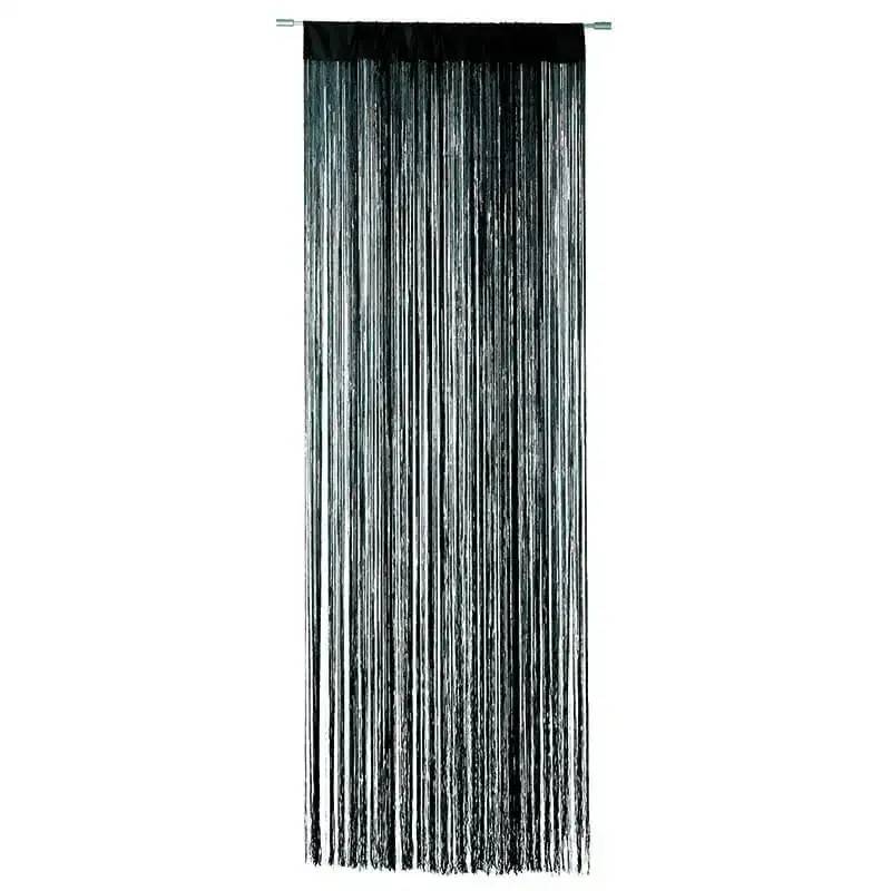 Trådgardin / Dørgardin / Fluegardin, Wave, 250cm, sort.