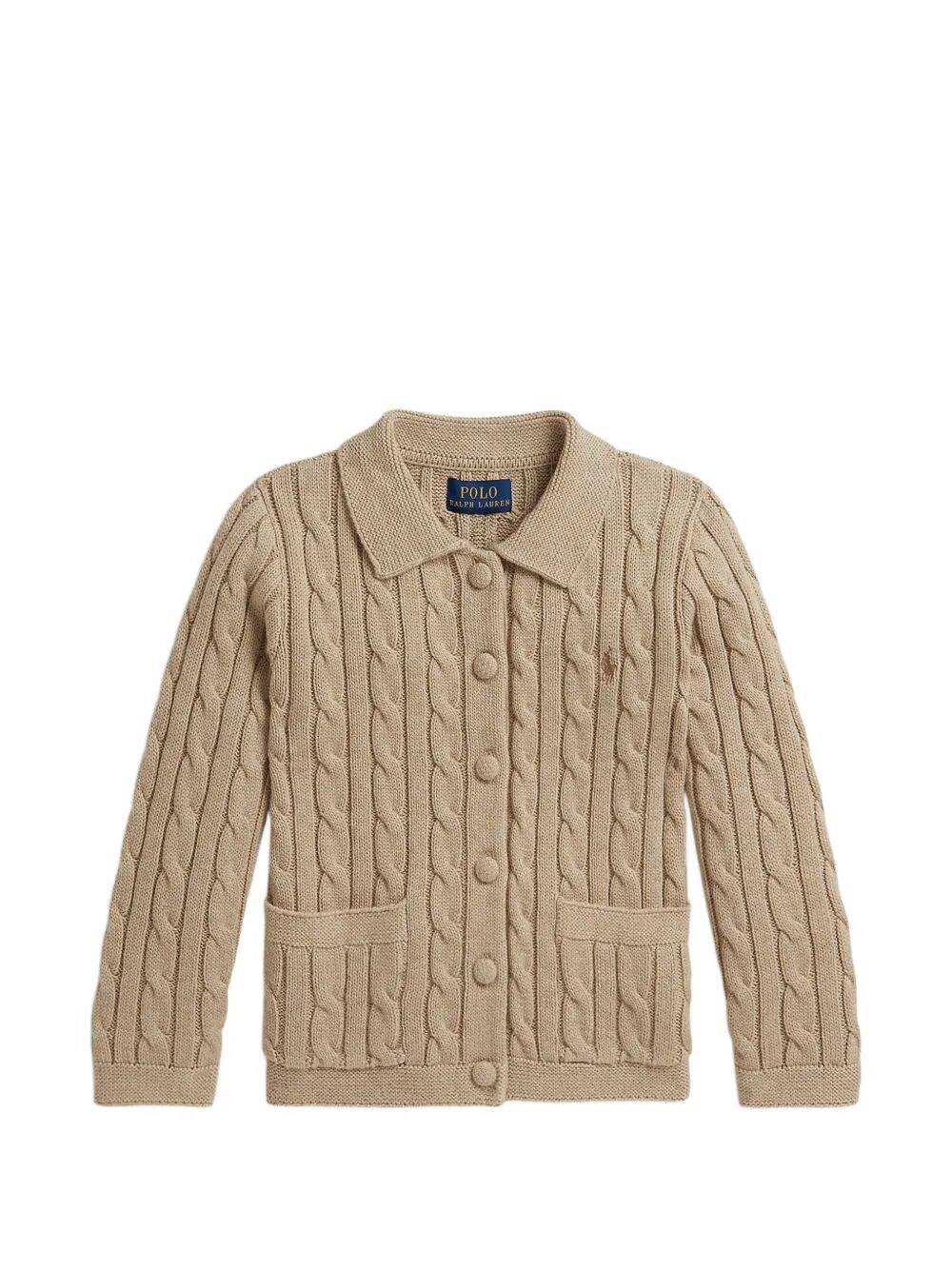 POLO RALPH LAUREN KIDS Sweater Cardigan "Tan Heather"