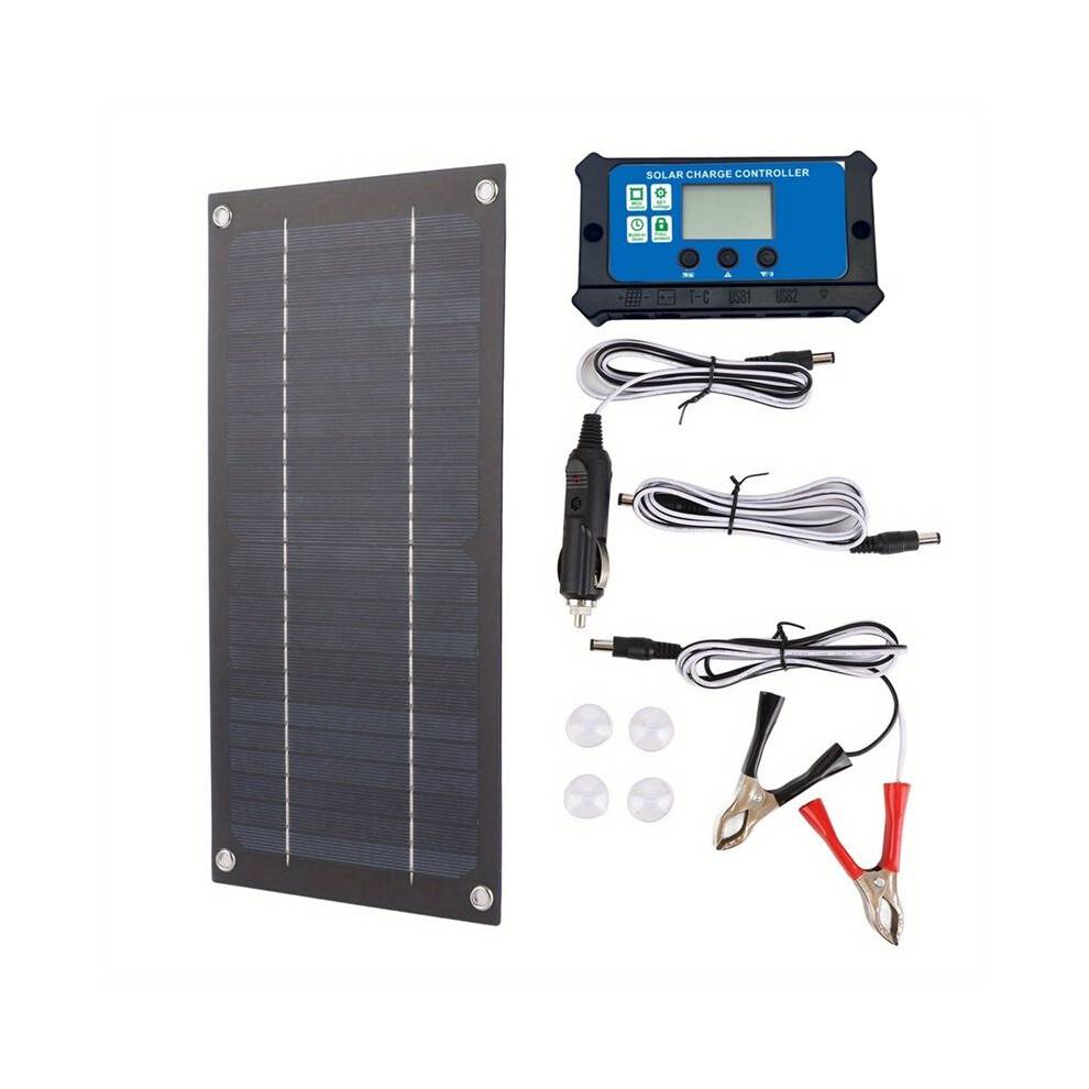 100A Solpanelkit med Laddningsregulator Solladdning för Utomhusbruk Husbil, Camping, Båttrailersystem