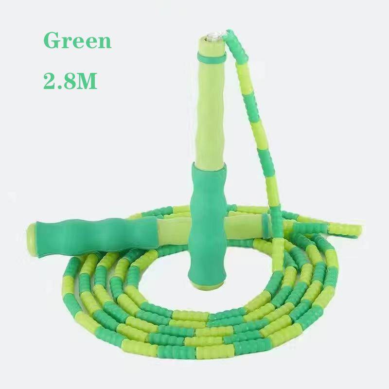 2.8m Adjustable Soft PVC Bamboo Joint Skip Rope for Children Lose Weight Sports Equipment Jumping Rope Not Easy To Knot Green