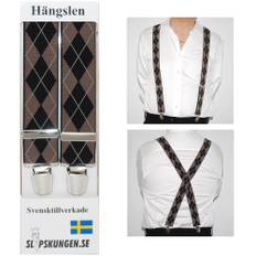Svenska hängslen Breda Brunrutig