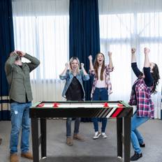 4 i 1 multi-game bord med bordfodbold & pool billard & airhockey & bordtennis arkadespil sæt