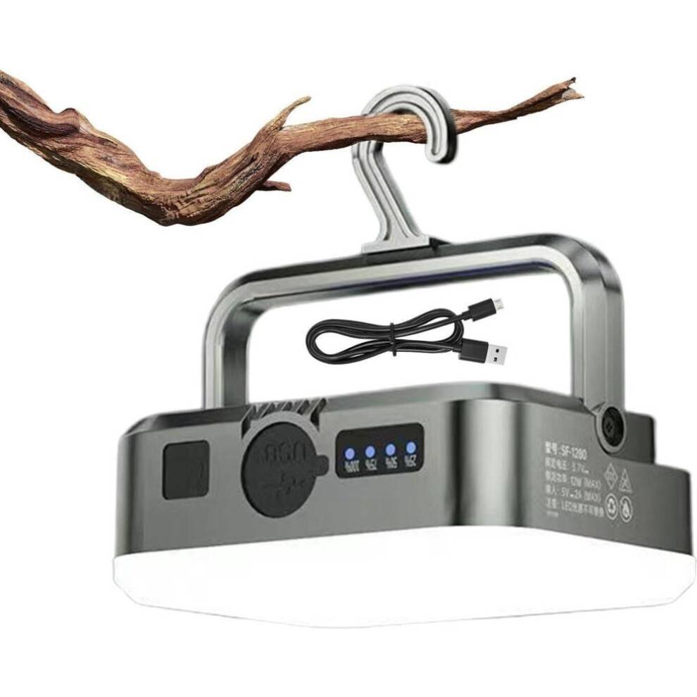 Campinglampe, campinglampe med 4000mAh batteri, genopladelig sensorlampe, 1000 lumen, campinglanterne med krog og magnet, til camping,