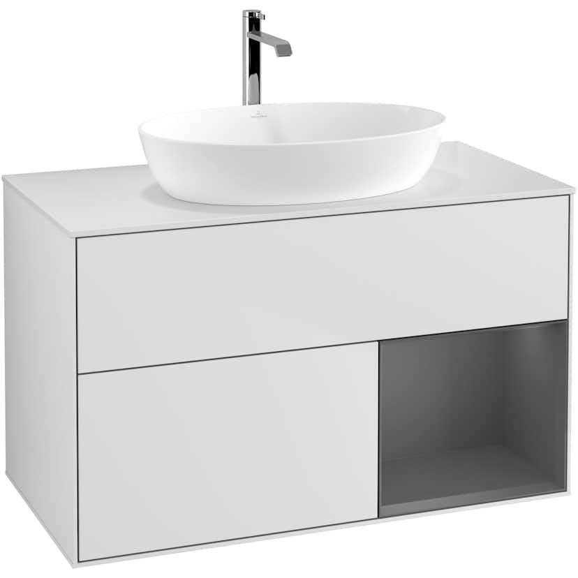 Tvättställsskåp Villeroy & Boch Finion med 2 Lådor Hylla och Bänkskiva för Fristående Tvättställ från Artis & Collaro