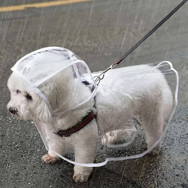 Genomskinlig Vattentät Hundregnrock, Regnrock för Små och Medelstora Hundar, Teddy och Bichon Frisé Hund för Regniga Dagar Promenader