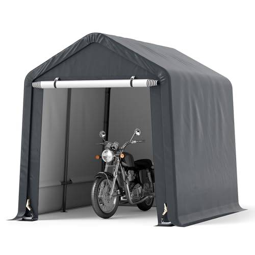 COSTWAY Verktygshus 195 x 240 x 214 cm, cykelgarage utrustningsskjul tältgarage garagetält trädgårdsskjul förvaringstält cykelskjul utrustning tält förvaringsgarage universaltak